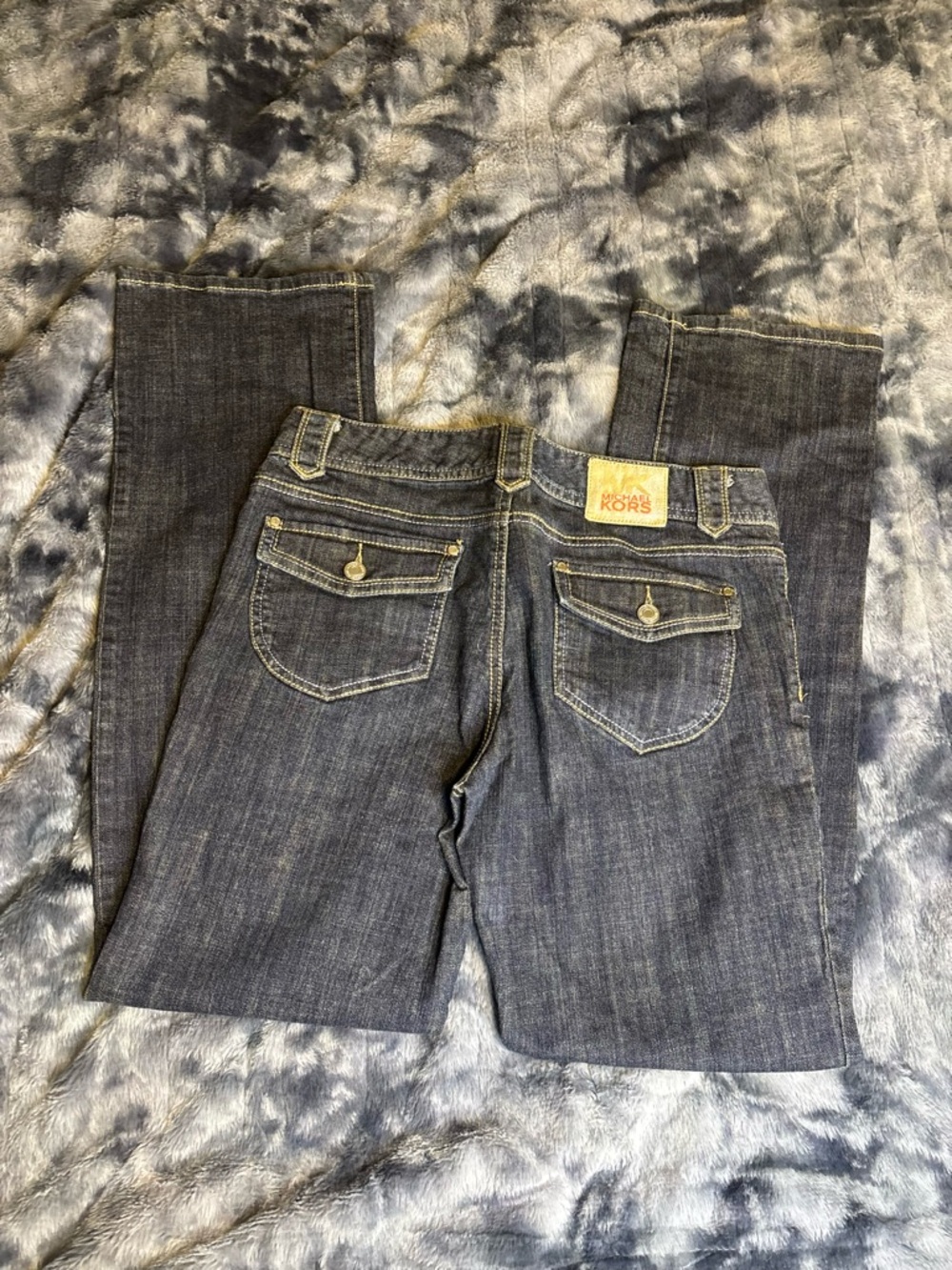Michael Kors Women's Boot Cut Jeans in Dark Blue Denim